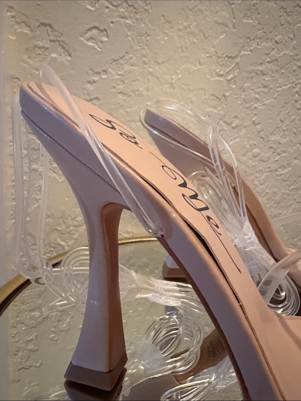 So Me Blush Nude Clear-Strap Mid Heel Sandals - Picture 2 of 4